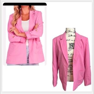 Mud Pie  Pink Grandma Chic  Blazer Adjustable Sleeves